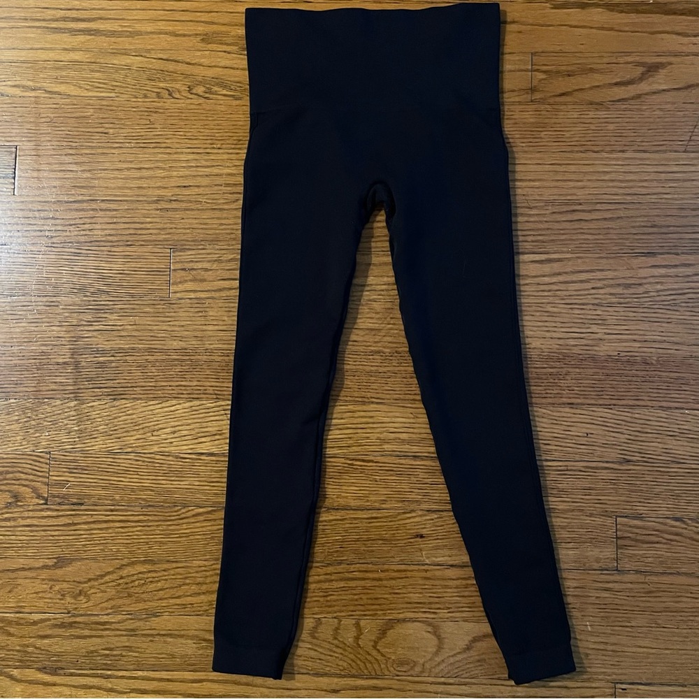 Black Wide Waistband Seamless Leggings